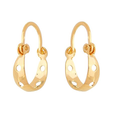 ARGOLA FURADINHA FOLHEADA A OURO 18K