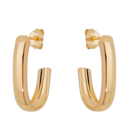 ARGOLA LISA FOLHEADA A OURO 18K