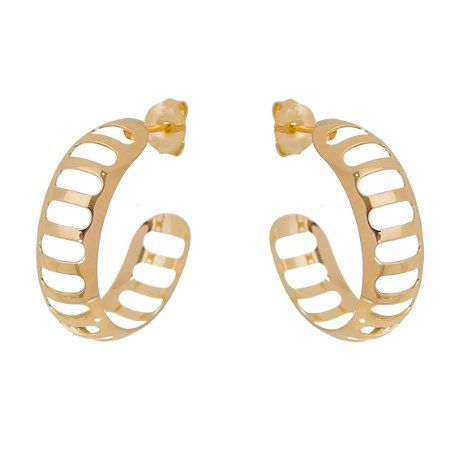 ARGOLA VAZADA FOLHEADA A OURO 18K