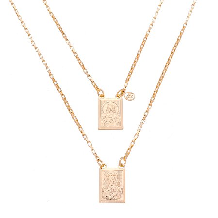 ESCAPULÁRIO FOLHEADO A OURO 18K