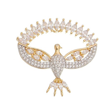 PINGENTE FOLHEADO A OURO 18K DIVINO ESPIRITO SANTO COM ZIRCONIAS