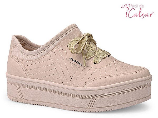 TÊNIS INFANTIL PINK CATS CASUAL FLATFORM V1205