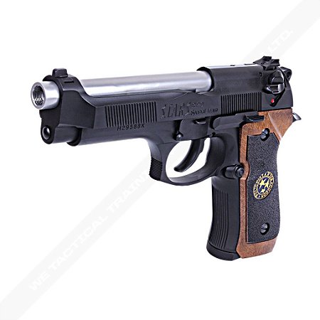 Pistola Airsoft M92 WE BioHazard Black GBB 6mm - Full Metal