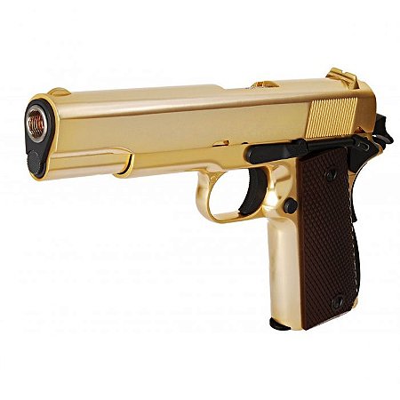 Pistola Airsoft 1911 WE Gold GBB 6mm - Full Metal