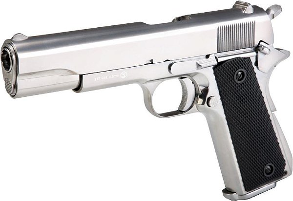 Pistola Airgun 1911 KLI Silver Co2 4,5mm - Full Metal