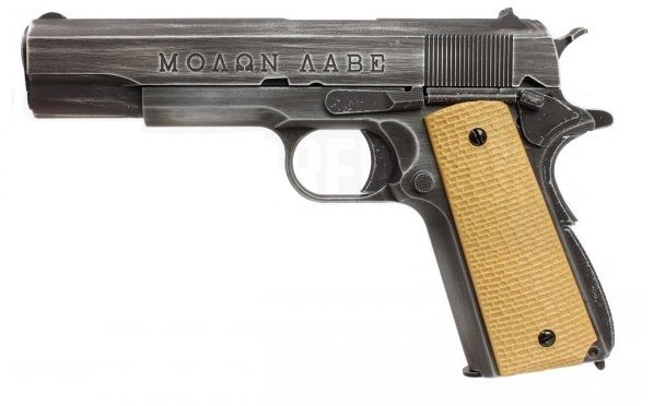 Pistola Airsoft 1911 AW Molon Labe GBB 6mm Desert Grip - Full Metal