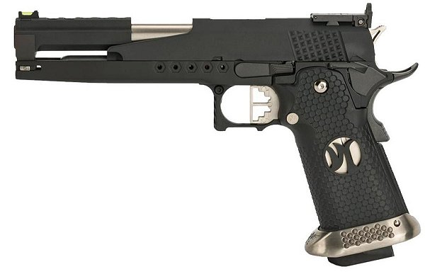 Pistola Airsoft Hi-capa 6" AW-HX2202 Black GBB 6mm - Full Metal