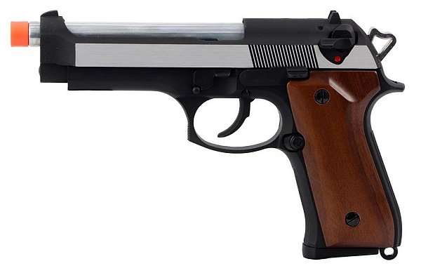 Pistola Airsoft SR92 SRC Dual Tone Grip Wood GBB 6mm - Full Metal