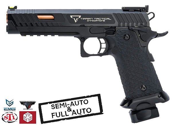 Pistola Airsoft Sti 2011 Combat Master Taran Tactical John Wick AW/EMG GBB 6mm - Full Auto
