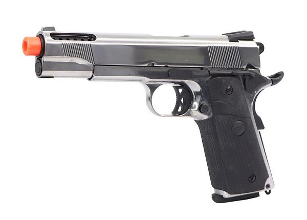 Pistola Airsoft SR1911 SRV-12 Silver SRC GBB 6mm - Full Metal