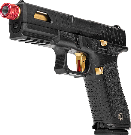 Pistola Airsoft Glock R17 Custom Gold Rossi GBB 6mm