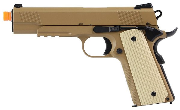 Pistola Airsoft 1911 WE Gold GBB 6mm - Full Metal - E&G Comércio