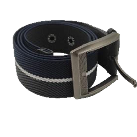 CINTO DE LONA C/ ELASTICO CINZA/MARINHO - LARG 4O MM