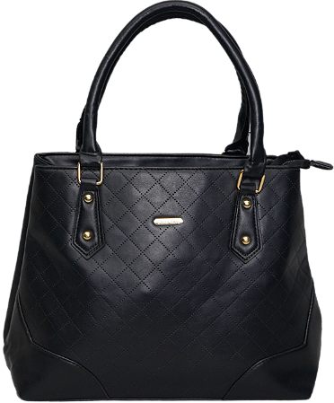 BOLSA FEMININA SINTÉTICA COM DETALHES E AVIAMENTO DOURADO