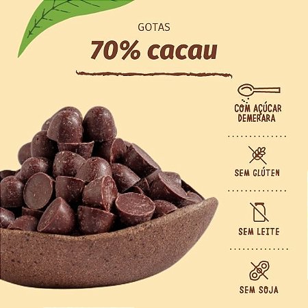 GOTAS de chocolate 70% cacau INTENSO - 2,01kg