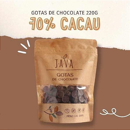 GOTAS de chocolate 70% CACAU - 220 g