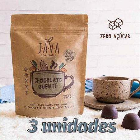 CHOCOLATE QUENTE CREMOSO ZERO AÇÚCAR - 196g -  3 unidades