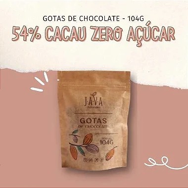 GOTAS de chocolate zero açúcar 54% CACAU - 104 g