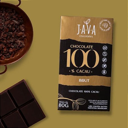 Chocolate 100% cacau BRUT 80 g - Unidade ou display