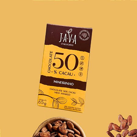 Chocolate 50% cacau Mineirinho - 65G - NOVO PESO – Unidade ou Display