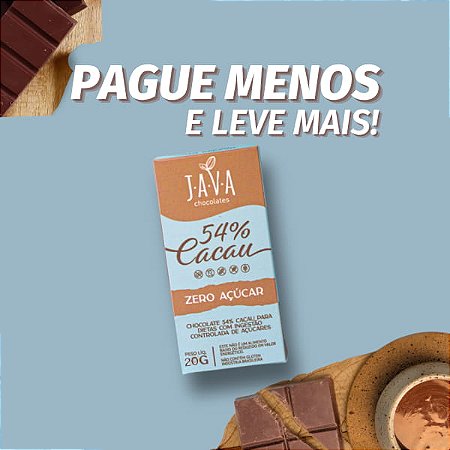 Chocolate Diet 54% cacau - Display com 5 ou 10  tabletes de 20g - NOVO PESO
