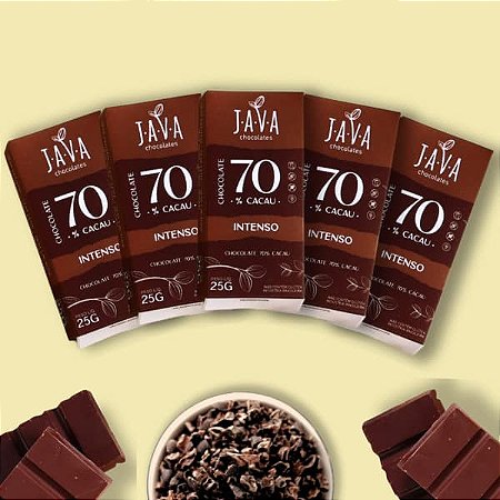 Chocolate 70% cacau Intenso - Display com 5 ou 10 tabletes de 20g - NOVO PESO