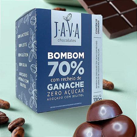 Caixa Bombom low carb ZERO açúcar (xilitol) recheado com ganache intenso