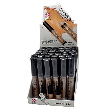 Corretivo Líquido Ruby Rose HB-8080 Bege Grupo 02 - Box c/ 36 un.