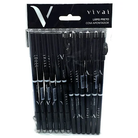 Box Lápis Preto c/ apontador Vivai - C/12 Un.
