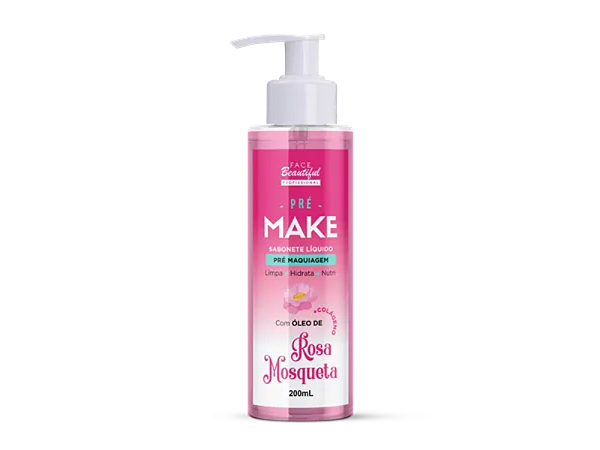 Sabonete Líquido Pré Make Rosa Mosqueta Face Beautiful 200ml