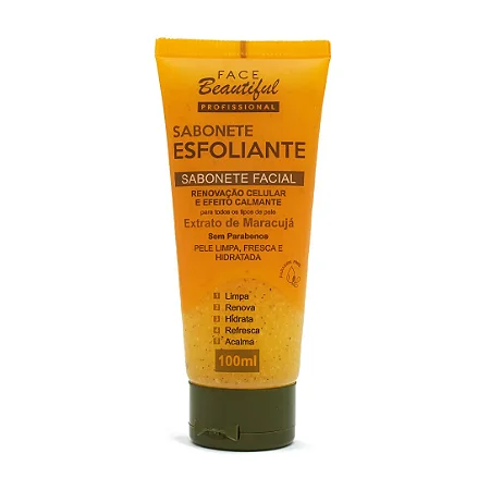 Sabonete Esfoliante Maracujá Face Beautiful 100ml