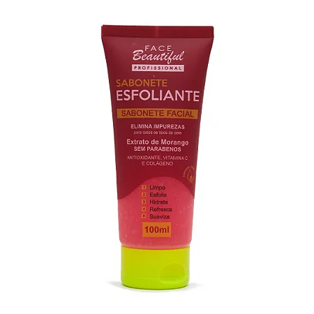 Sabonete Esfoliante Morango Face Beautiful 100ml