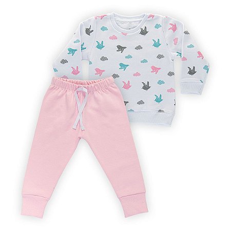 moletom rosa e branco