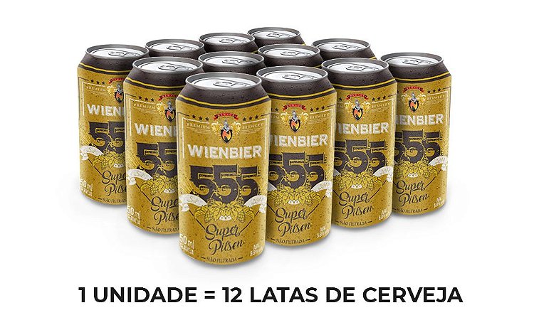 Cerveja Wienbier 555 Super Pilsen 350ml - Pack de 12 Latas