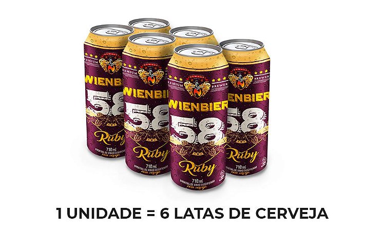 Cerveja Wienbier 58 Vinho 710ml - Pack de 6 Latas