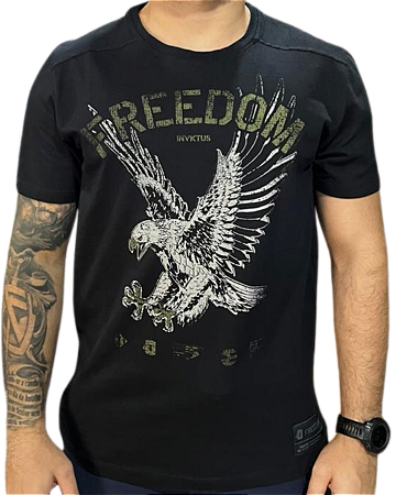 T-SHIRT INVICTUS FREEDOM EAGLE PRETA