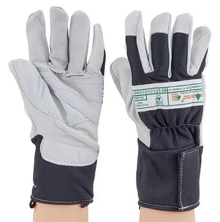 LUVA COURO VAQUETA / NYLON RAPEL VELCRO TECMATER