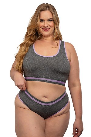 Conjunto Fitness Plus Size Nadador e Fio Dental - Atlética 1505