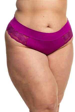 Calça Plus Size Cintura Alta Renda Estilo Tanga - Mylla 1578