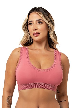 Sutiã Top Darling com Bojo Soft Removível Sem Aro com Base Larga