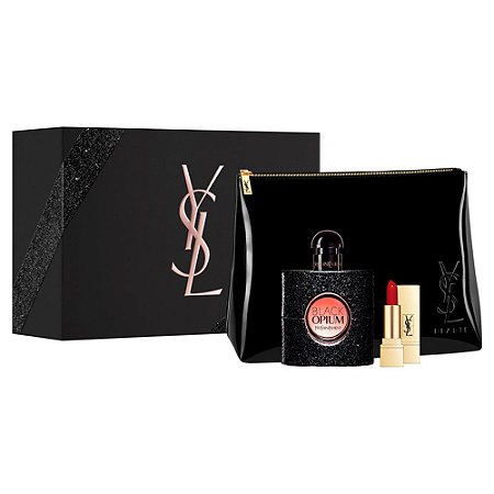 KIT COFFRET BLACK OPIUM YVES SAINT LAURENT FEMININO Eau de Parfum   -   50ml