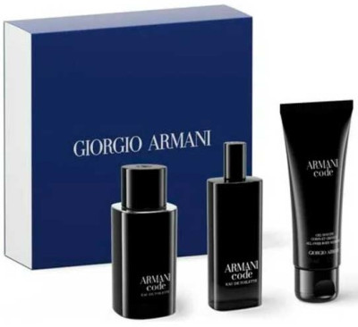 KIT COFFRET ARMANI CODE MASCULINO Eau de Toillete - EDT 125ml + BODY SHAMPOO 75ml + EDT 15ml