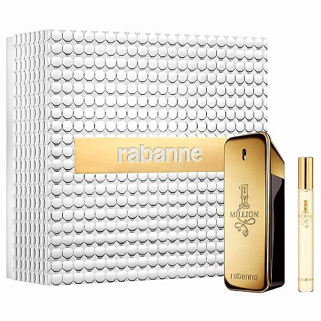 KIT COFFRET 1 MILLION PACO RABANNE MASCULINO Eau de Toilette - EDT 100ml + 1 Travel Spray 10ml