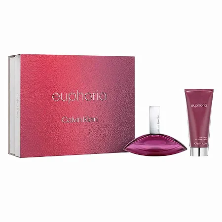 KIT COFFRET EUPHORIA de CALVIN KLEIN FEMININO Eau de Parfum  -  100ml + body lotion 100ml
