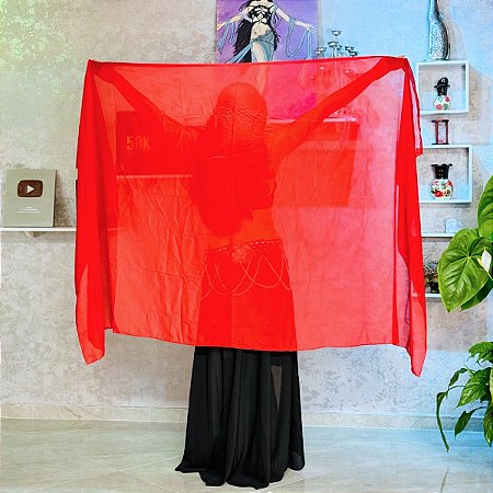 Véu de Chiffon/Toque de Seda Cores Lisas Dança do Ventre - VEU-CHIFFON