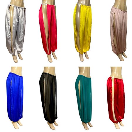 [Encomenda 30 Dias] Calça Aladdin  Dança do Ventre Com Fenda