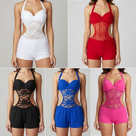 Macaquinho Com Renda Cobrindo a Barriga Dança Do Ventre - MSB-PE