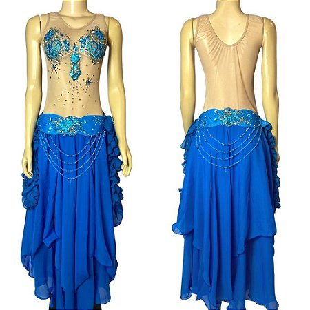 Dança do VentreTraje Bordado Completo com Body P 40 Pronta Entrega - TC-BODY16