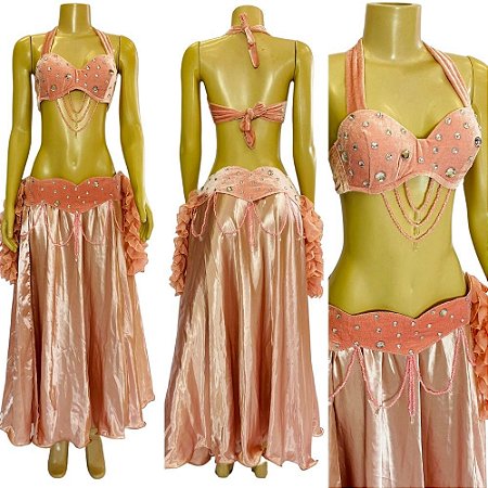 [Liquidação] Dança do Ventre Traje Bordado Completo - Pronta Entrega  - TPCL-156