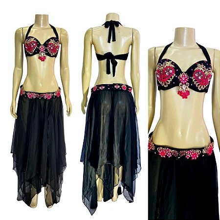 [Liquidação] Dança do Ventre Traje Bordado Completo  - TPCL-277